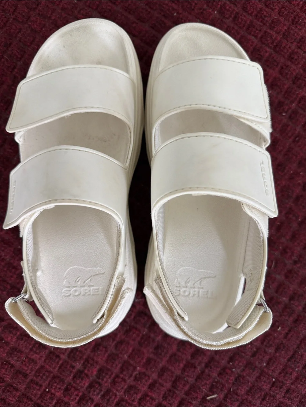 Sorel Women’s Off-White Velcro Platform Sandals